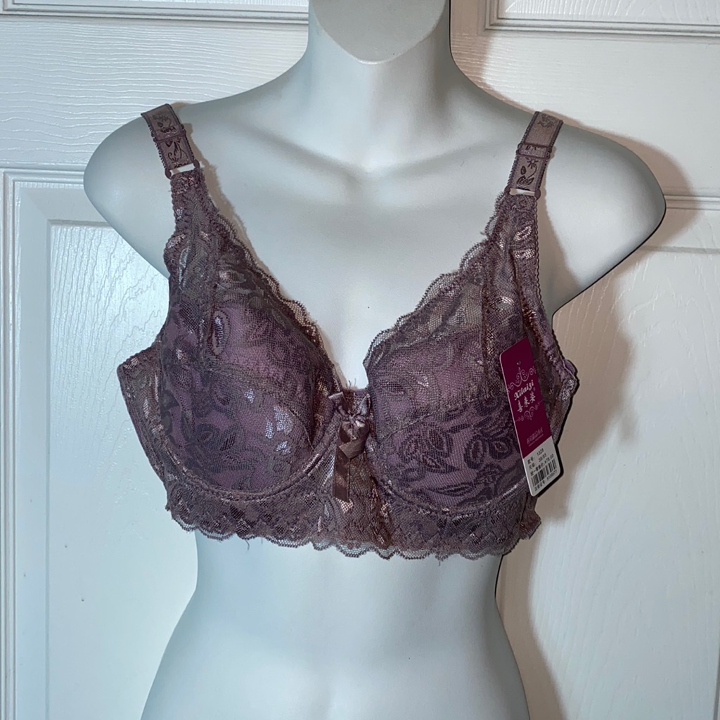 Xilaizi Lace Lightly Padded Underwire Bra Size 38 Medium Chinese Fashion Mauve